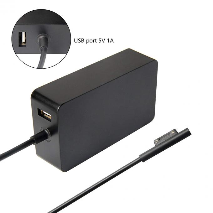 Black Microsoft Surface Book Charger Model 1706 With 5V 1A USB Charging Port