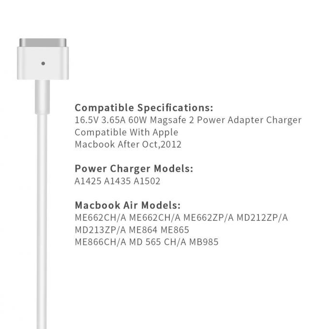 A1502 MacBook Pro 13 Inch Charger 16.5V 3.65A 60W Magsafe2 T-Tip Connector
